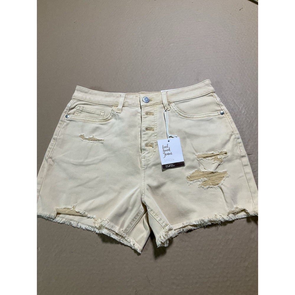 New LC Lauren Conrad Shorts Super High Rise Distressed Biege Women 8